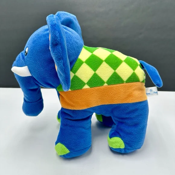 King Plush Elephant Blue Green 11” Stuffed Animal Animated Soft Cuddly - Picture 5 of 11